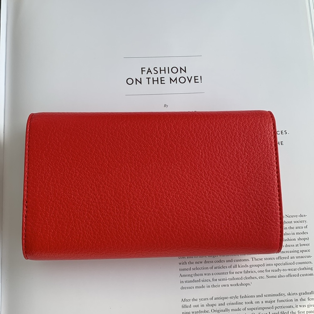 ❤️❤️❤️LOVE MOSCHINO RED LOGO EMBOSSED FAUX LEATHER WALLET ❤️❤️❤️ - Picture 6 of 9